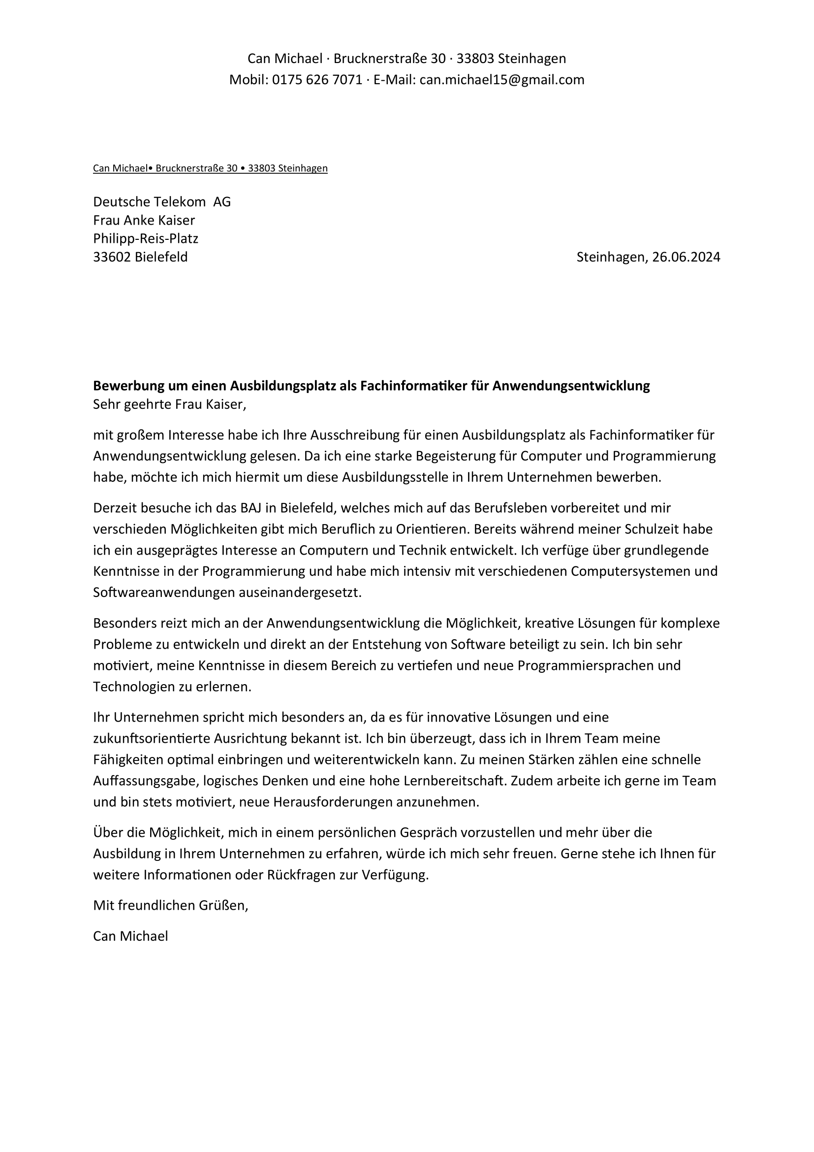 Anschreiben